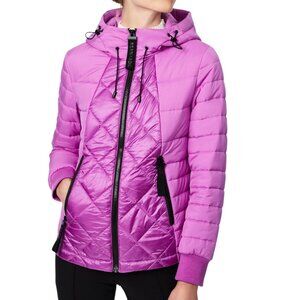Bernardo Shine Matter Combo Water Repellent  Jacket, Size Large in Ultra Violet